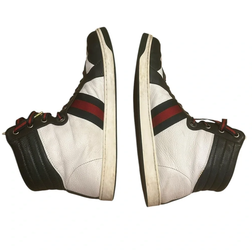 Gucci Vintage High Top Men’s Sneakers Classic Red & Green Size 10.5G